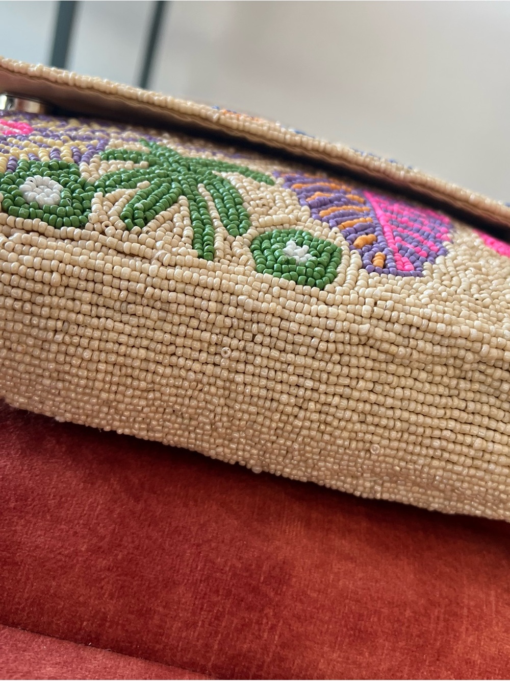 NWT America & Beyond Tropical Leopard Motif Beaded Shoulder Bag - Picture 7 of 12
